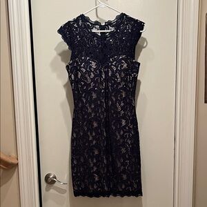 Sequin Hearts Navy Lace Dress